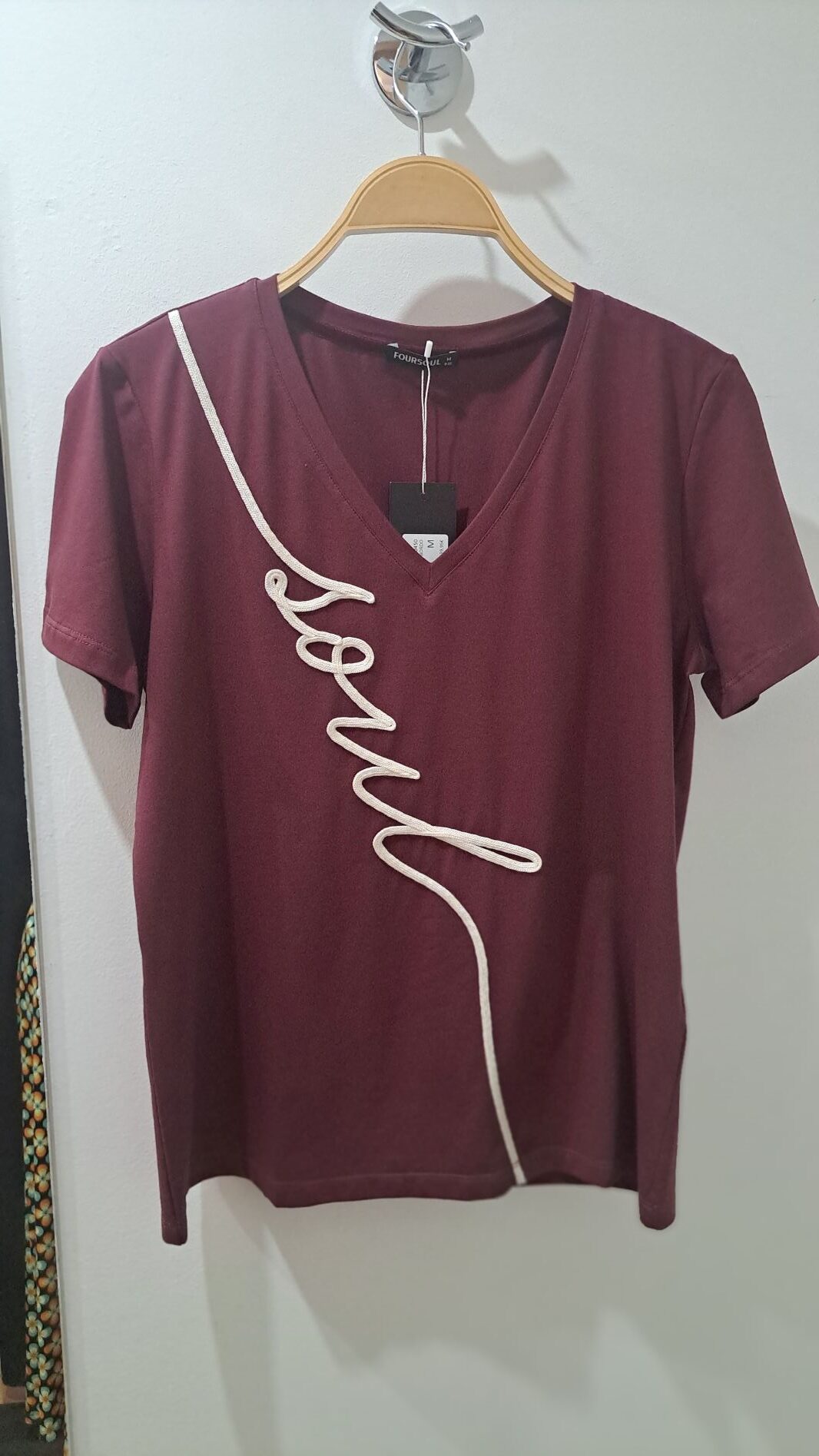 T-shirt da Foursoul Bordeaux com "Soul" em relevo à frente