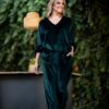 Conjunto de pantalona de veludo verde com camisola, da Manuela Moreira, à venda Charme Store, no Furadouro - Ovar