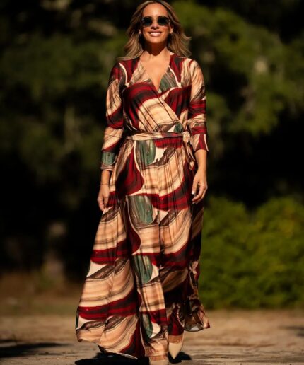 Macacão estampado Outono, da Manuela Moreira, à venda na Charme Store, Ovar
