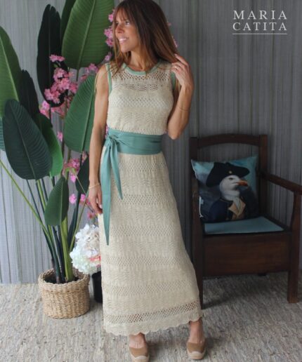 Vestido Crochê Menta